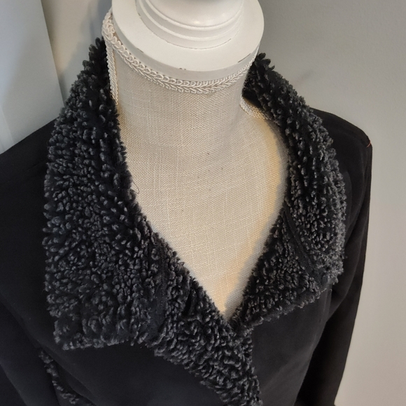 🖤 Vintage Y2K L.L. Bean Faux Fur Trim Oversized Winter Coat, Black, Large - Picture 5 of 13